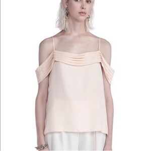Alexander Wang T size 2/ XS Peach off shoulder top all silk